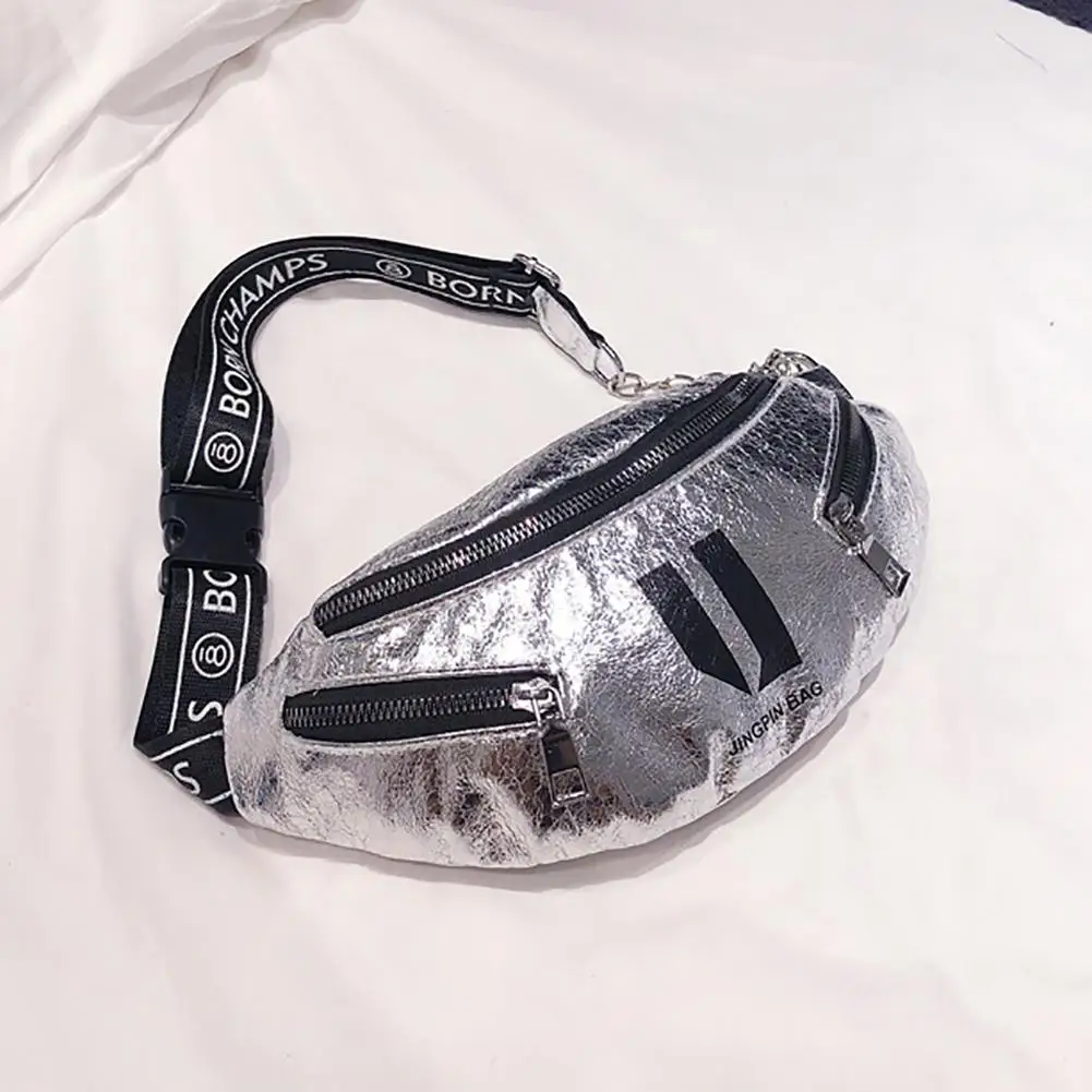 

Letter Print Zipper Women Waist Bag Fanny Pack Shoulder Chest Pouch