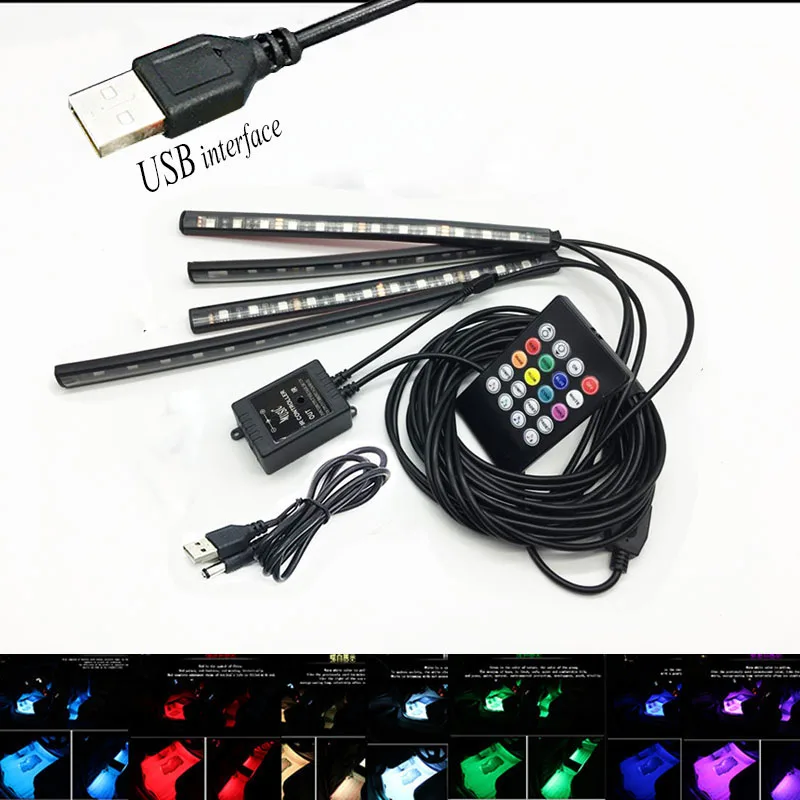 

FOR BMW Car interior USB interface sound RGB control atmosphere LED lights for BMW E60 E90 E46 E39 e85 e81 e70 x5 x6 x1 f10 GT
