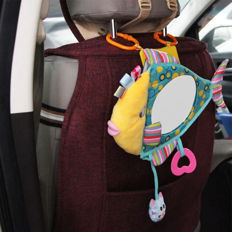 Автомобильное зеркало на заднем сиденье для ребенка, небьющееся зеркало заднего вида для младенцев, зеркало в форме рыбы, прозрачное зеркало для автомобиля