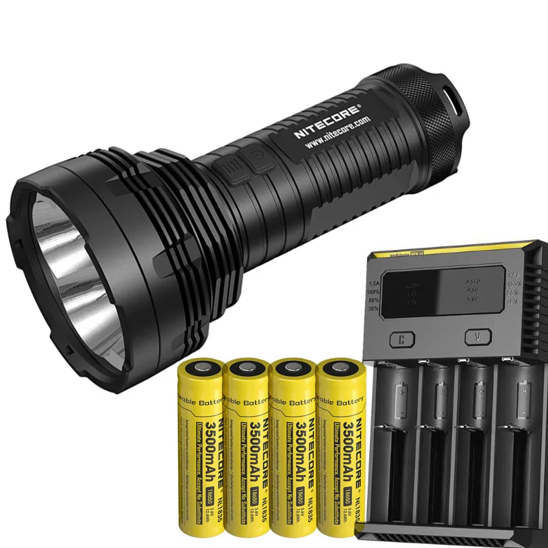 Светодиодный фонарик nitecore TM16 TM16W XM-L2 U2 светодиодов Макс. 4000lm луч расстоянии 700 м + 4 шт. * 18650 3500 мАч батареи + I4 зарядное устройство