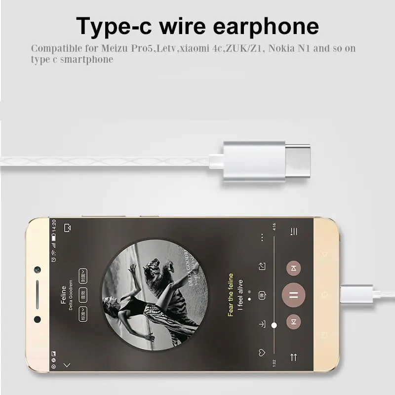 Высококачественные музыкальные спортивные наушники для Usb Type c с проводным