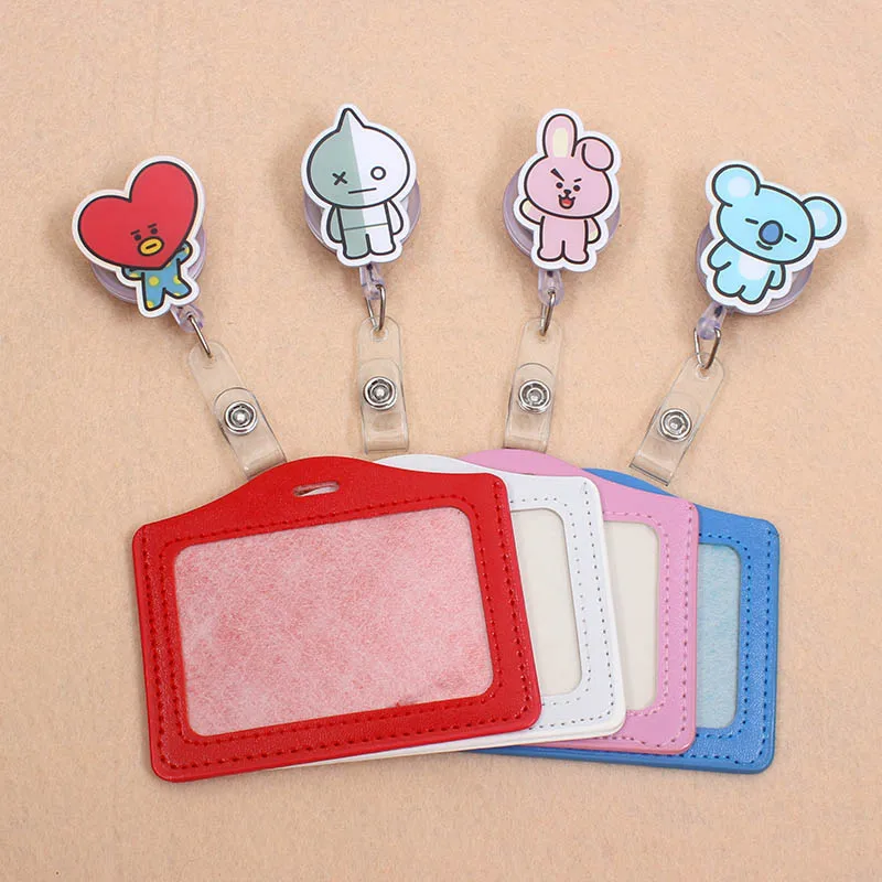 

Cartoon Bantang Identity Badge with Cartoon Retractable Reel Card Case Holder Bank Credit Card Holders Card Bus ID Holders