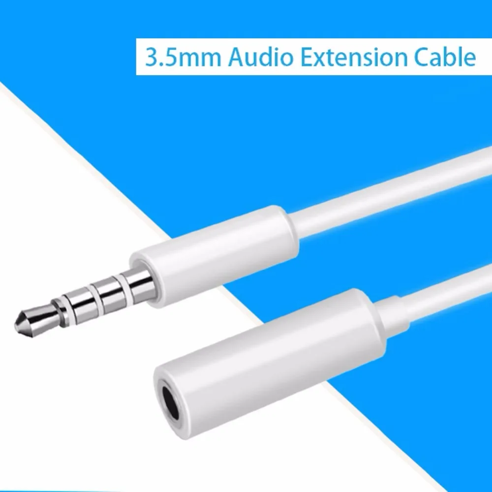 Goedkoop Hoofdtelefoon Verlengkabel 3.5mm Jack Man vrouw Aux Kabel 1 m Audio Extender Cord Voor PC Computer iPhone