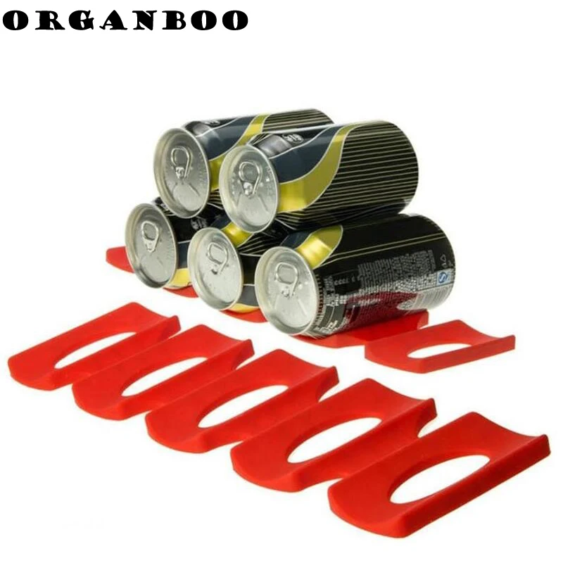 ORGNABOO 1 قطعة منظم مطبخ سيليكون الثلاجة مضاد للانزلاق وسادة زجاجات البيرة علب المنظم حامل أرفف شوكي الثلاجة