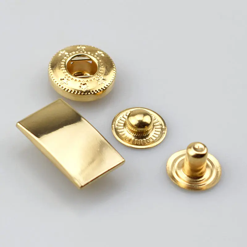 gold 10 комплектов Meetee металлические кнопки застежки кнопки для DIY Швейные сумки одежда пальто пуховик кожевенное ремесло аксессуары D1-2 - Цвет: gold