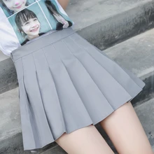 PEONFLY красочные клетчатые юбки для женщин Kawaii Harajuku розовые однотонные плиссированные мини-юбки Корейская миди юбка Милая Высокая талия сексуальная женская