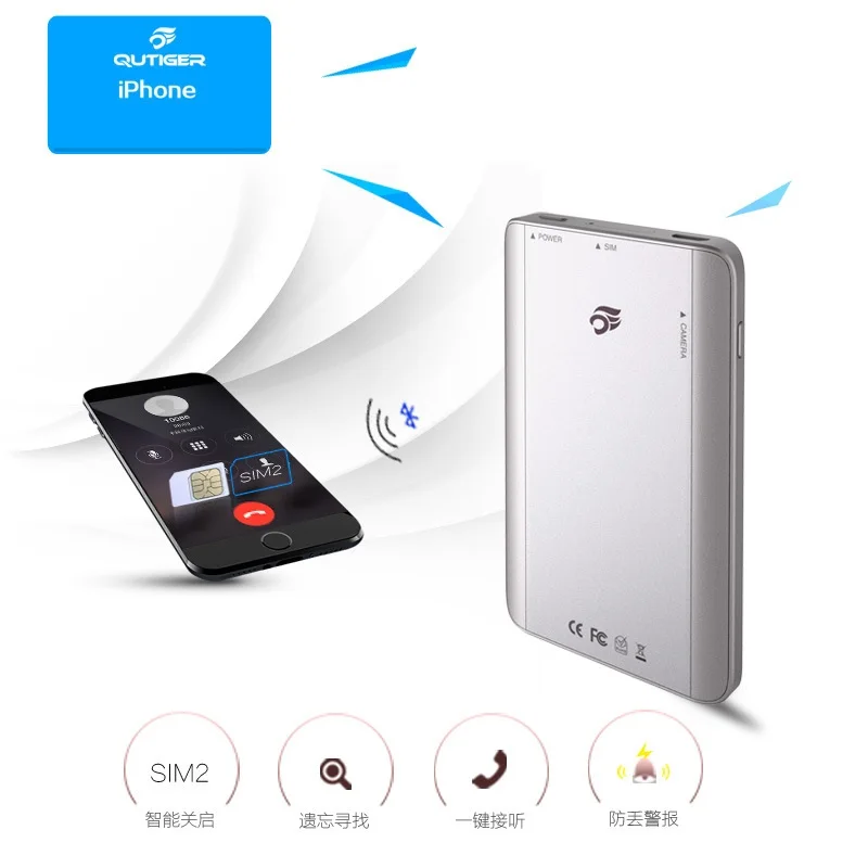 

Portable Bluetooth 4.0 Smart Dual Cards Dual Standby Micro SIM Card Adaptor For iphone iPad ipod Touch for iOS7.1 system above