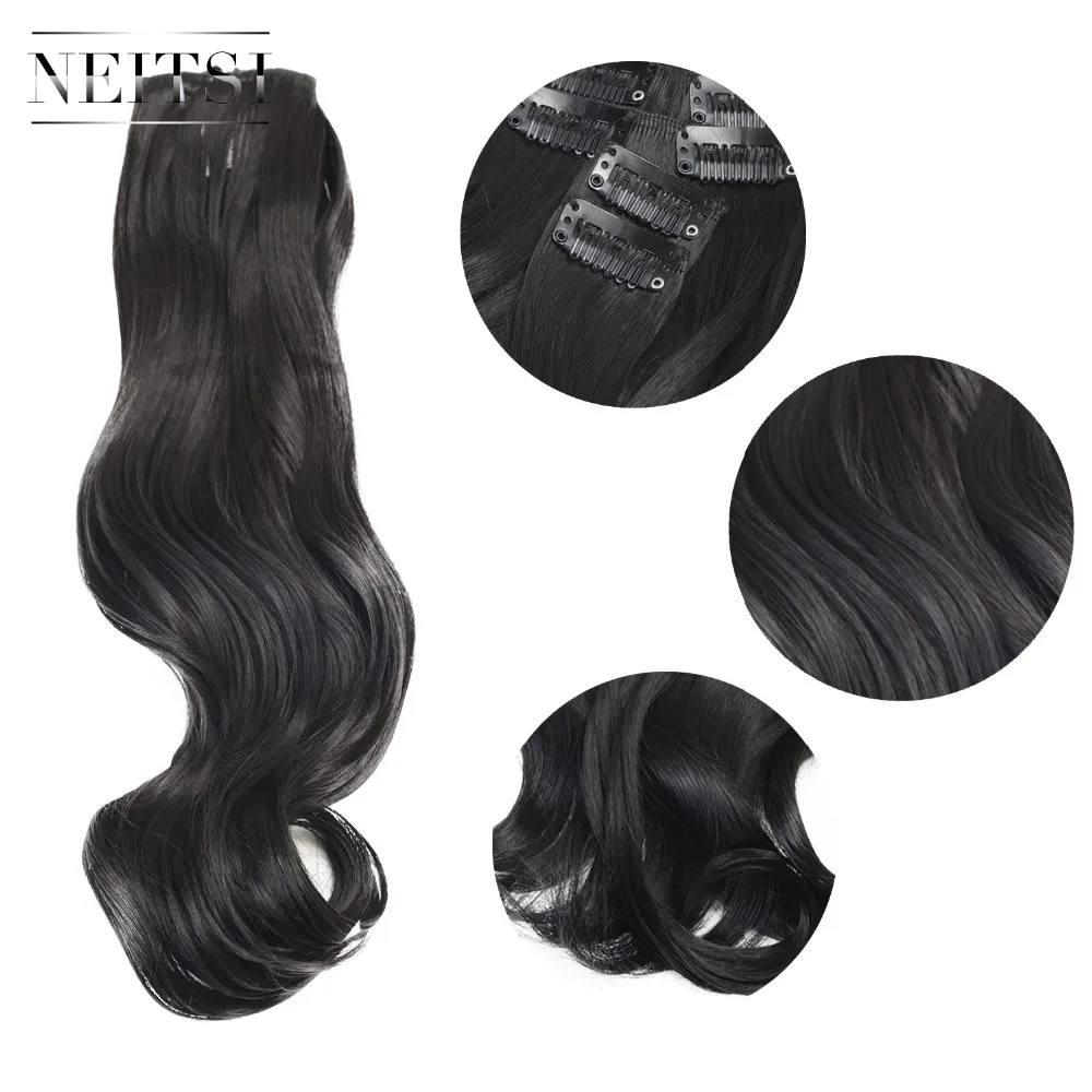 

Neitsi 20'' 7Pcs/Set Curly Clip in Synthetic Hair Extensions 1B#