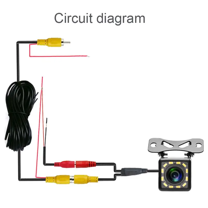 12 светодиодный, с динамической траекторией, камера заднего вида, 170 Угол обзора, универсальная камера заднего вида, Автомобильная камера для VW Ford Toyota& More