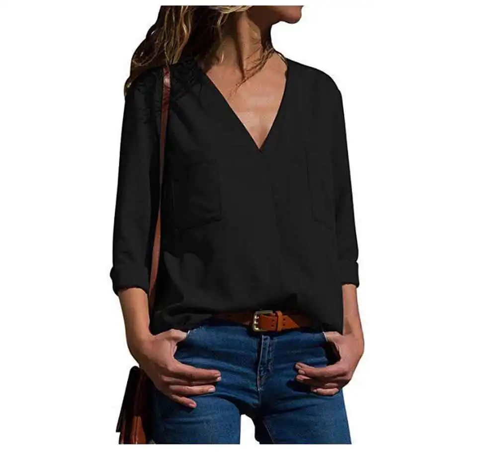 Women Summer Blouses Long Sleeve Shirt Chiffon Blouse Shirt Casual Tops Blusas Femininas Plus Size 2019 Fashion Ladies (2)