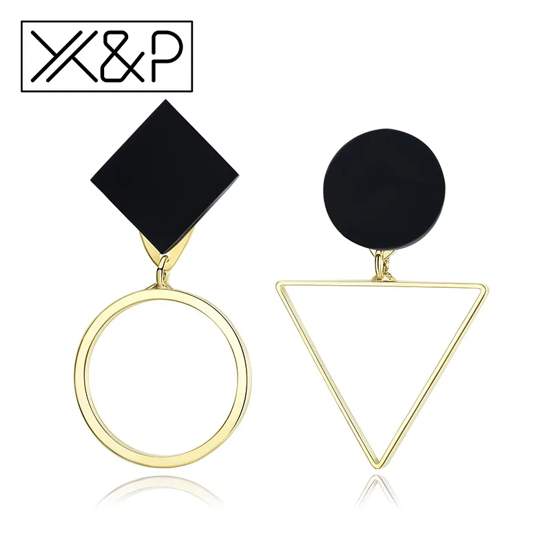 X & P модные треугольные круглые геометрические Асимметричные черные Висячие