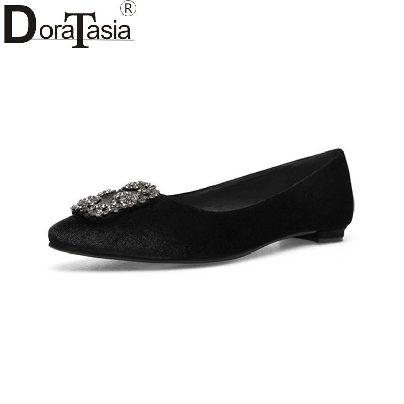 Troupeau Femmes fog Noir light Purple Appartements Blue Printemps Plat Bout Profonde Casual Solide Noir De Nouveau Doratasia Femme Grande Pointu brown rouge 34 apricot Cristal Taille Peu Chaussures 43 jaune 5BFq1tZwx
