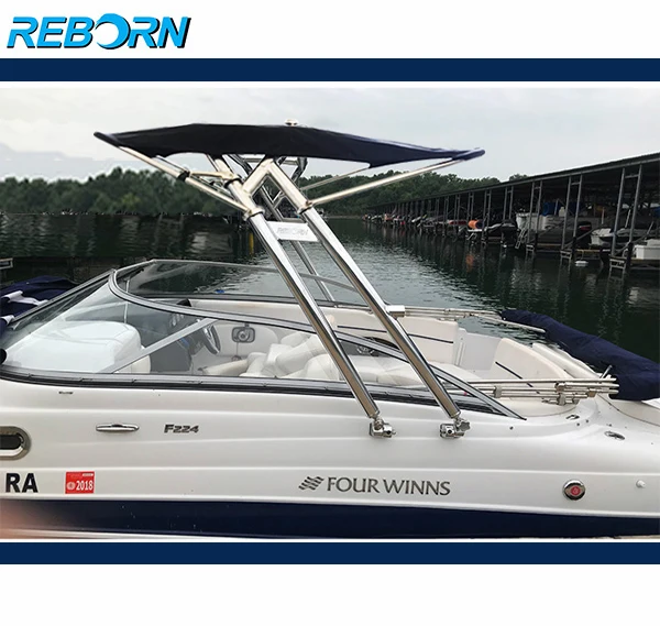 Reborn Pro3 Складная лодка Wakeboard Tower Bimini Top Черный Навес 2200 в|Серфинг| |