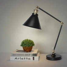 Американский стиль ретро настольная лампа с железным абажуром неоклассическая железная промышленная Настольная лампа отправка ems