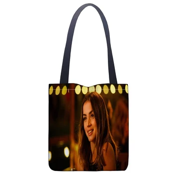 

Ana De Armas Tote Bag Foldable Shopping Bag Reusable Eco Large Unisex Canvas Fabric Shoulder Bags Tote Grocery Cloth Pouch