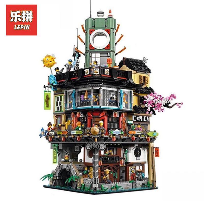 

Lepin 06066 4932Pcs Ninja Movie Figures Ninjagoing City Set Model Building Kits Blocks Bricks Educational Toys Compatible 70620