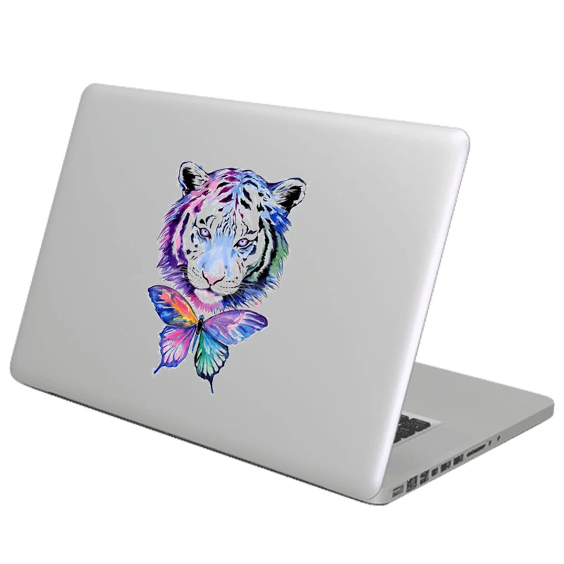 Белая наклейка на ноутбук с тигром и бабочкой для Apple Macbook Air Retina 11 12 13 14 15 дюймов Mac