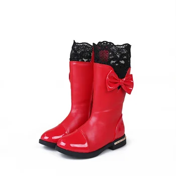 

2018 new children's lace boots girls shoes cotton snow boots