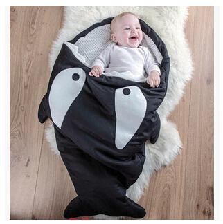 INS hot Cartoon shark sleeping bag Newborns sleeping bag Winter Strollers Bed Swaddle Blanket Wrap cute
