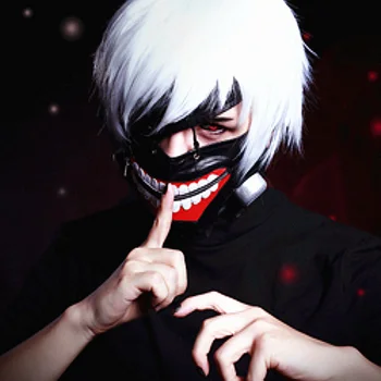 

Hot Halloween mask Cosplay Tokyo Ghoul mask Adjustable Zipper PU Leather Cool Mask Blinder mascaras scary masks
