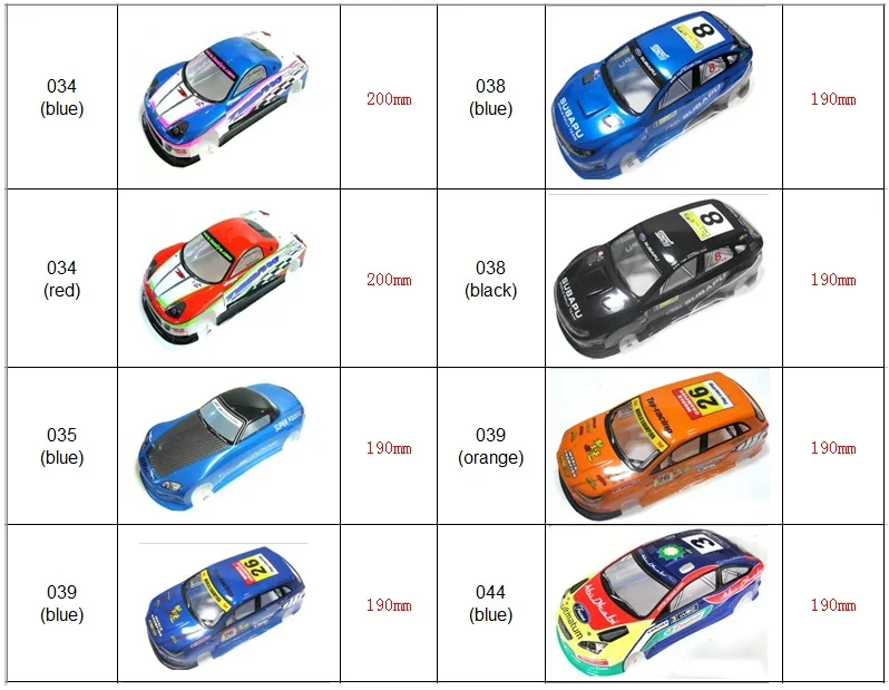 Ewellsold 1:10 rc автомобильные аксессуары 1/10 rc корпус автомобиля для 1:10 rc car190 мм несколько вариантов 1 шт./лот