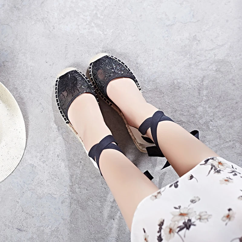 Canvas Summer Women's Espadrille Sandals Flats Ankle Strap Hemp Bottom Fisherman Women Shoes For 2018 SpringAutumn Women Loafer (9)