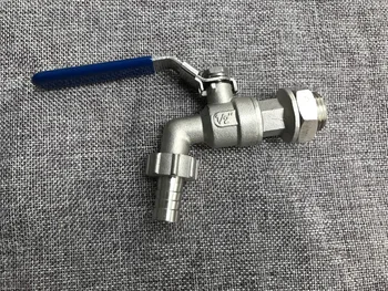 

homebrew beer 304 STAINLESS STEEL BALL VALVE 1/2INCH BSP X 9.5MM BARB with nut and