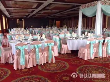 

2/2---100PCS 40 Colors Satin Chair Cover Sashes Fabric Tablecloth Napkins Rings Centerpiece Wedding Event & Party Decoration