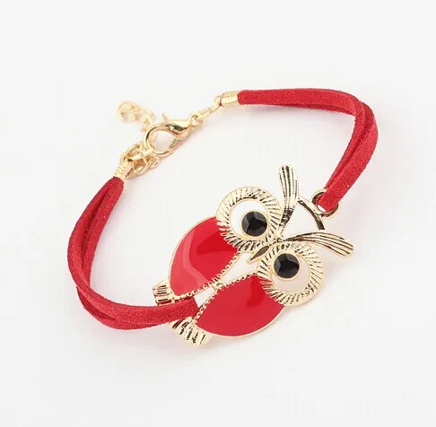 Эмаль Винтажные Ювелирные изделия конфеты кожа Сова браслет оптом/kpop pulseras