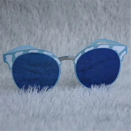 2018NEW Роскошные Винтаж солнцезащитные очки Для женщин Брендовая Дизайнерская обувь в стиле ретро женские точки для женские солнцезащитные очки зеркало UV400 - Цвет линз: Синий