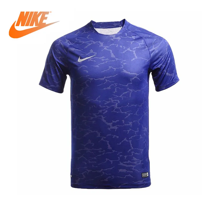 Original Authentic NIKE Men's Soccer T-shirts Short Sleeve Sportswear Breathable Knitted Quick Dry Soccer Jerseys 777546-455