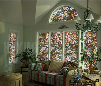 

Magnolia Flower! 40cm wide European painting stained decorative electronic tinting glass 40cmx100cm