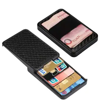 

Men Women Slid ID Credit Card Holder RFID Blocking Protector Elastic Band Cash Clip Wallet Cards Case