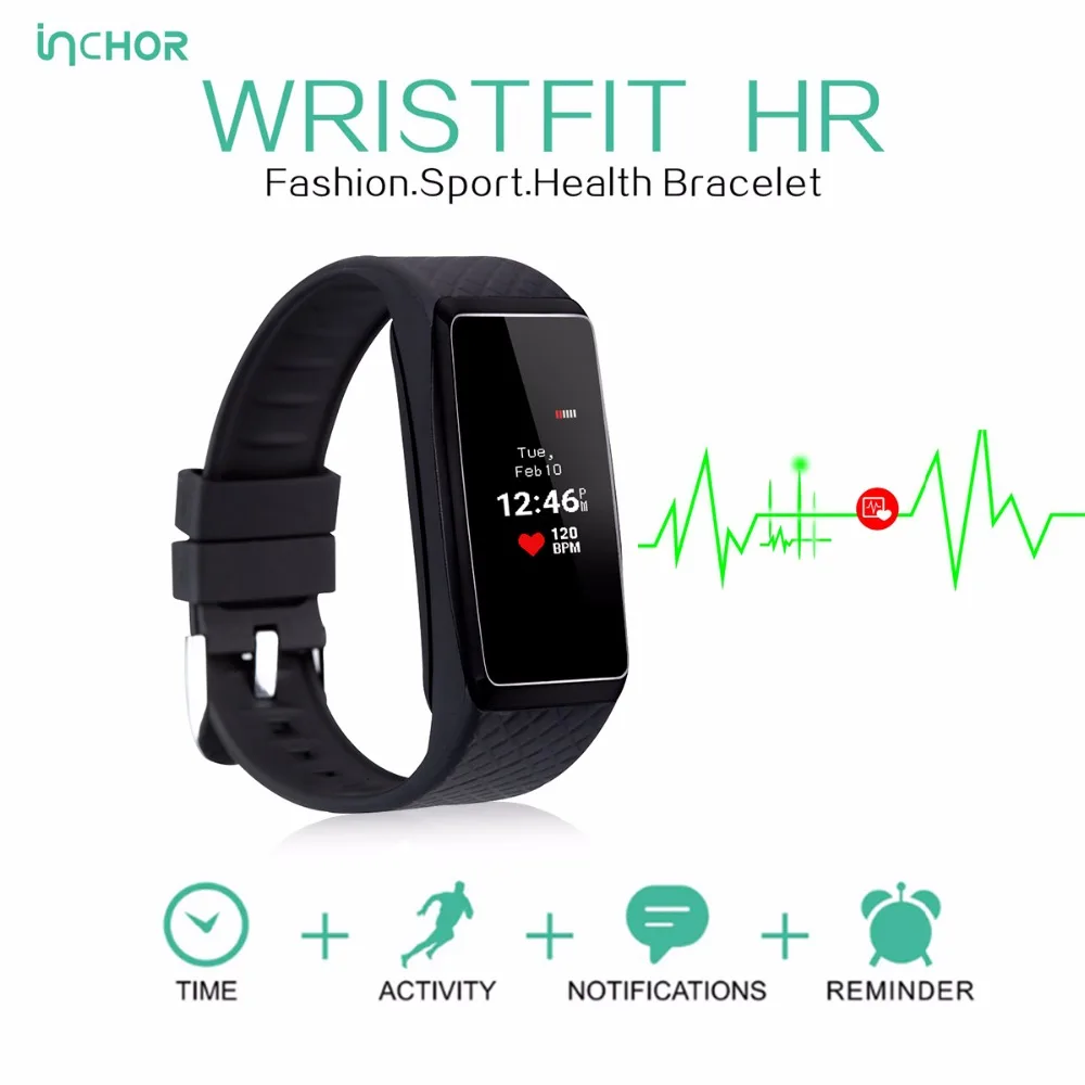NEW INCHOR WRISTFIT HR Smart Bracelet OLED Bluetooth 4.0 Heart Rate Monitor Smart Wristband