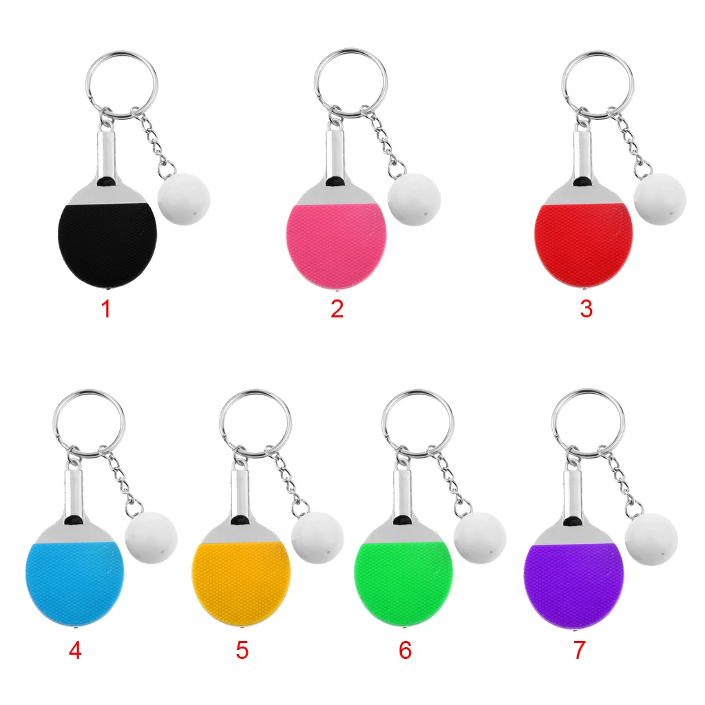

Fashion Mini Table Tennis Racket Ping Pong Paddle Bat Pendant Sports Keyring Keychain & Ball Pendant Purse Bag for Women Girls