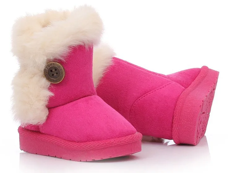 2017 Новые детские зимние сапоги для детей зимняя обувь для девочек и мальчиков детские ботинки из замши с мехом и кнопка пряжки принцессы