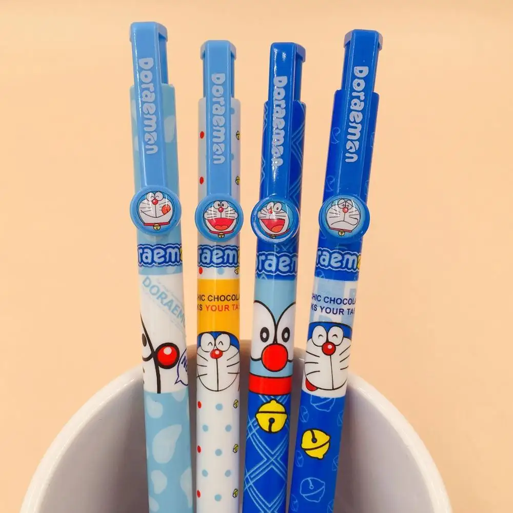 

4 pcs/lot Doraemon Ballpoint Pen Cartoon animal blue ink ball pen School Office writing Supplies Stationery Gift