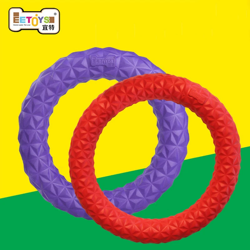 

Best Seller Pet Dog Interactive Molars Tooth Cleaning Toys Gold Edge Of The Dog Training Dog Bite Flying Ring Toys