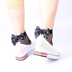 Новинка; 1 пара сетчатых носков с бантом и сеткой; короткие модные дышащие женские носки для девушек; VN 68