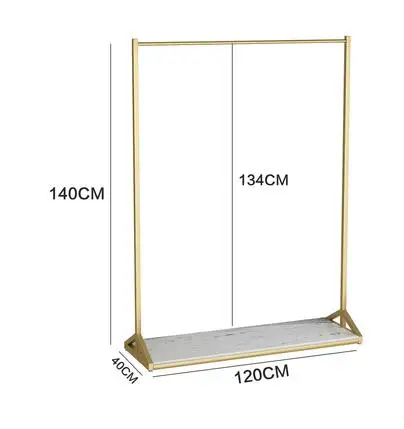 Золотая витрина для магазина одежды, напольная вешалка для детской одежды, полка для магазина женской одежды, дизайн украшения