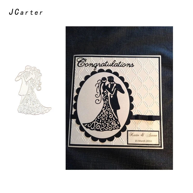 

JC Bride Kiss Groom Wedding Metal Cutting Dies for Scrapbooking DIY Embossing Folder Cards Paper Stencil Handmade Album Crafts
