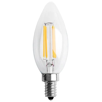 

Dimmable E12 4W COB Edison Candle Flame Filament LED Light Bulb Lamp 10*3.5cm
