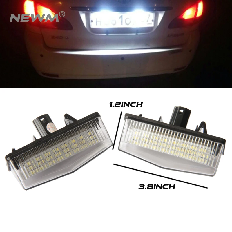 18 SMD LED License Plate Light Bulb for TOYOTA Camry XV40 / Yaris XP10