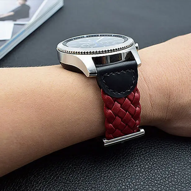 22 мм кожаный ремешок для часов для samsung Galaxy 46 мм gear S3 плетение дизайн ремешок для часов для huawei GT часы браслет Huami Amazfit 2