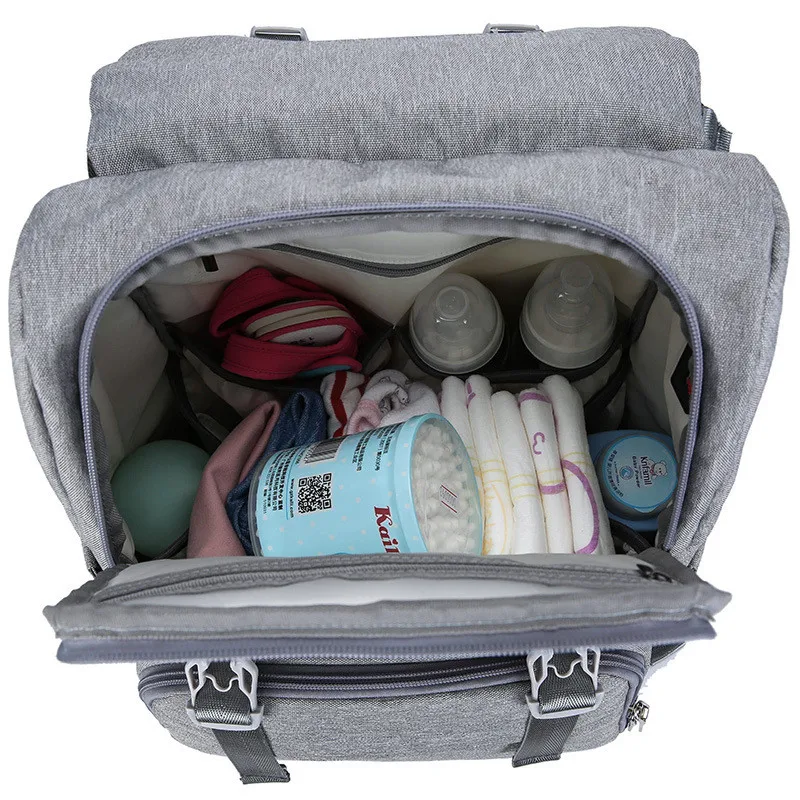 Shoulder Mummy Bag Multifunction USB Large Capacity Diaper Bag Mom Bag06