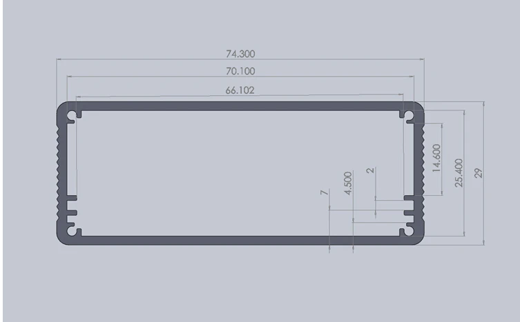 Алюминиевый корпус блок управления питанием экструзионный корпус 74x29x100 мм DIY алюминиевый корпус для электроники корпус