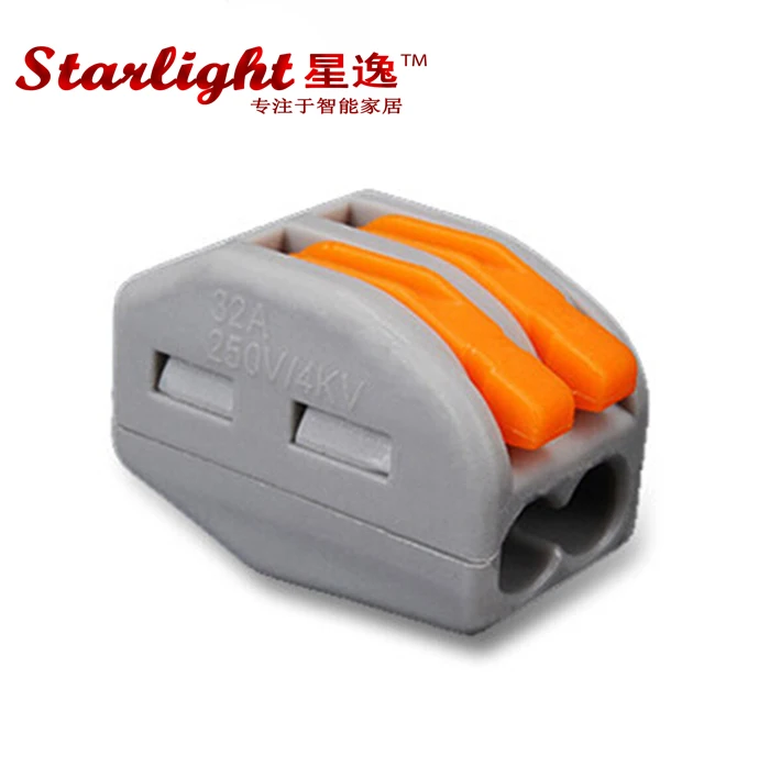 

Free 20 PCS/lots PCT-212spring lever push fit reuseable cable 2 wire connector 32A 2 pin Conductor Terminal Electrical Contacts
