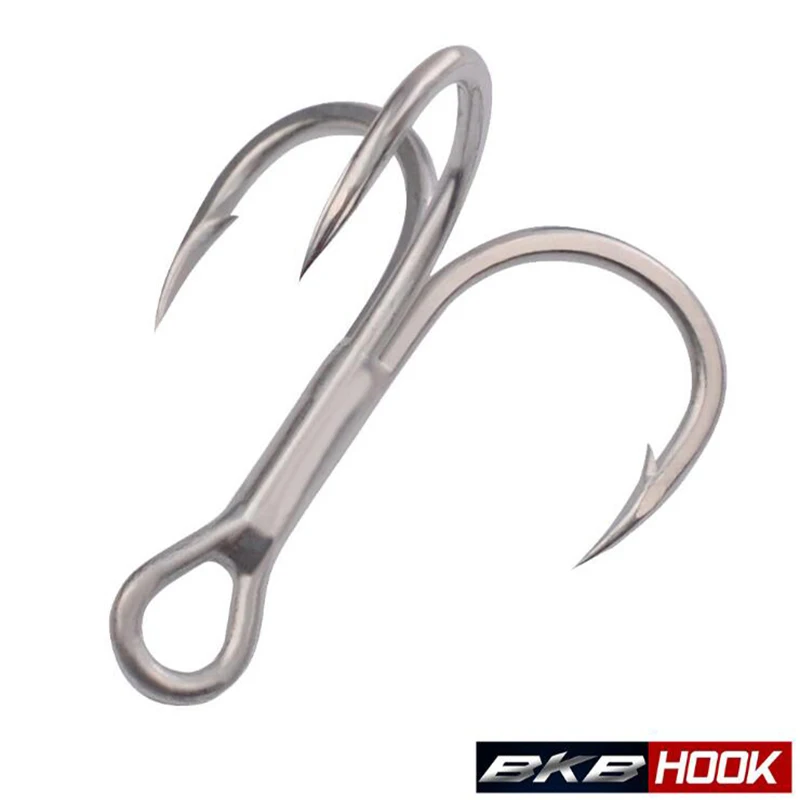 

High Quality 5pcs Super Sharp High Carbon Steel Treble Hook 2#-10# Strong BKB Treble Fishing Hooks Fish Hook Artificial Tackle