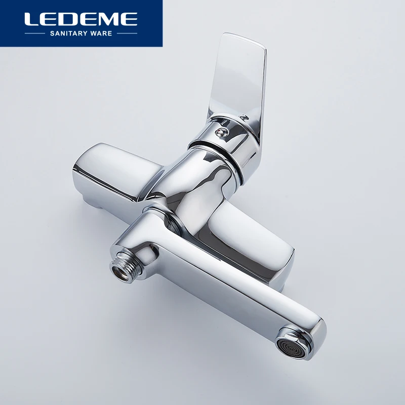 Online LEDEME Badewanne Wasserhahn 1 set Bad Verchromt Runde Dusche Kopf Armaturen Oberfläche Badewanne Armaturen Outlet Rohr Bad L3140