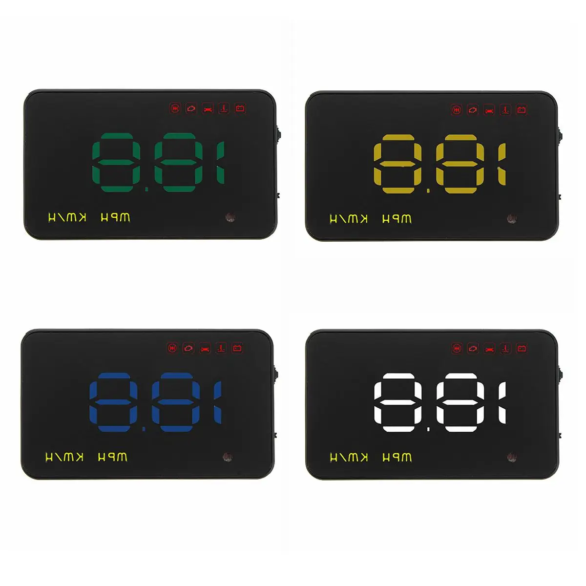 3.5 Inch Uinversal Digital Auto Car HUD Head Up Display LCD OBD2 Speedometer Overspeed Warning System A1000 Alarm Voltage